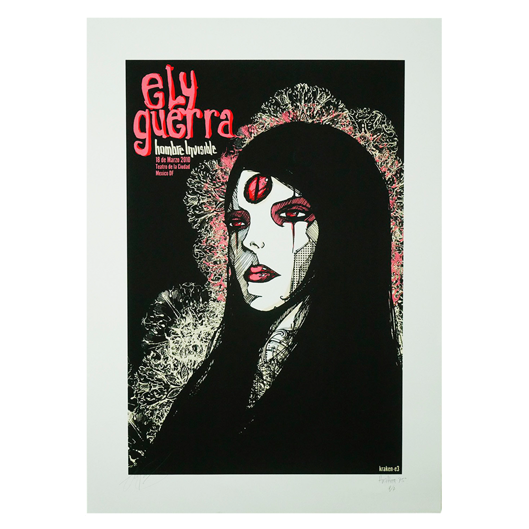 Ely Guerra Hombre Invisible, México 2010 Kraken Gig Poster