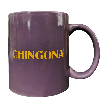 "Sensible, Chingona" Taza Morada Letras Naranjas