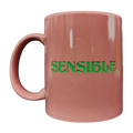 "Sensible, Chingona" Taza Rosa Letras Verdes