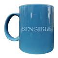 "Sensible, Chingona" Taza Azul Letras Azules