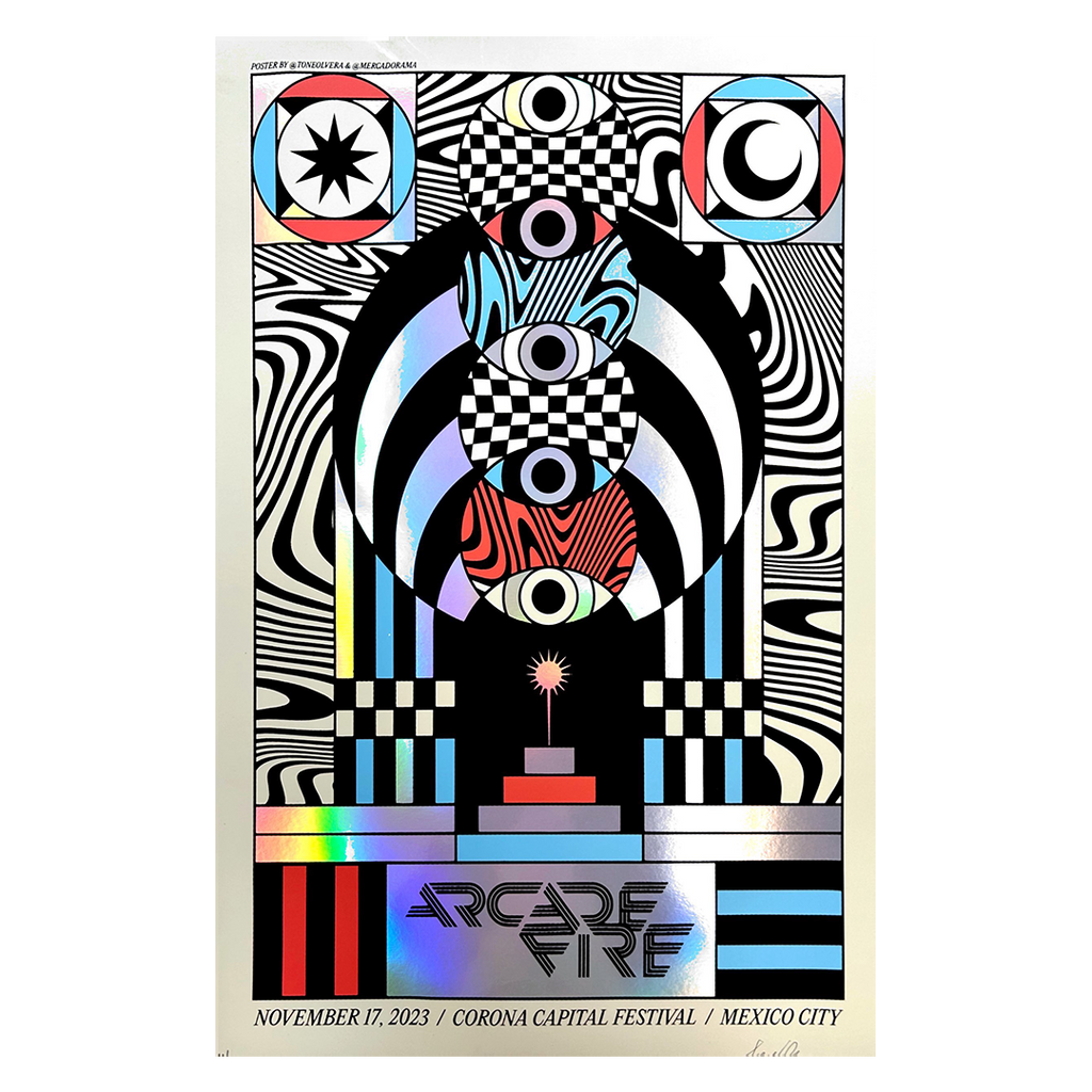 Arcade Fire CDMX 2023 x Tone Olvera Gig Poster