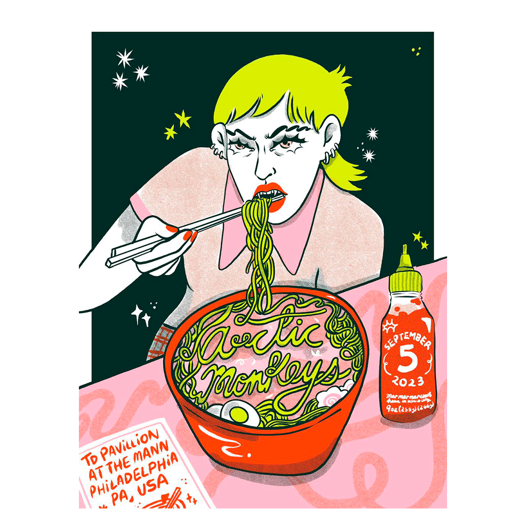 Arctic Monkeys Philadelphia 2023 x Mar Maremoto Gig Poster