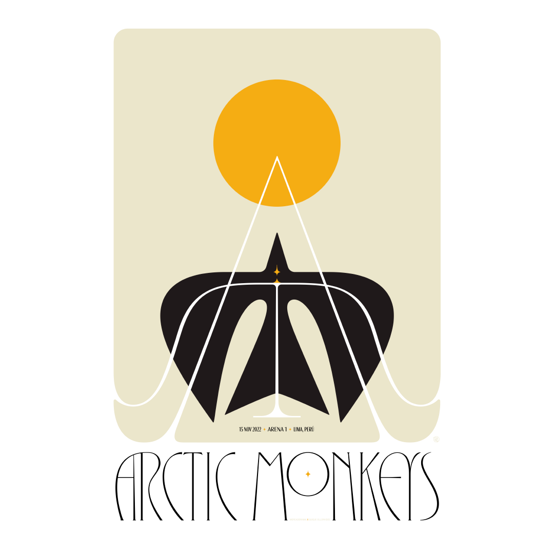 Arctic Monkeys Lima 2022 x Quique Ollervides Gig Poster