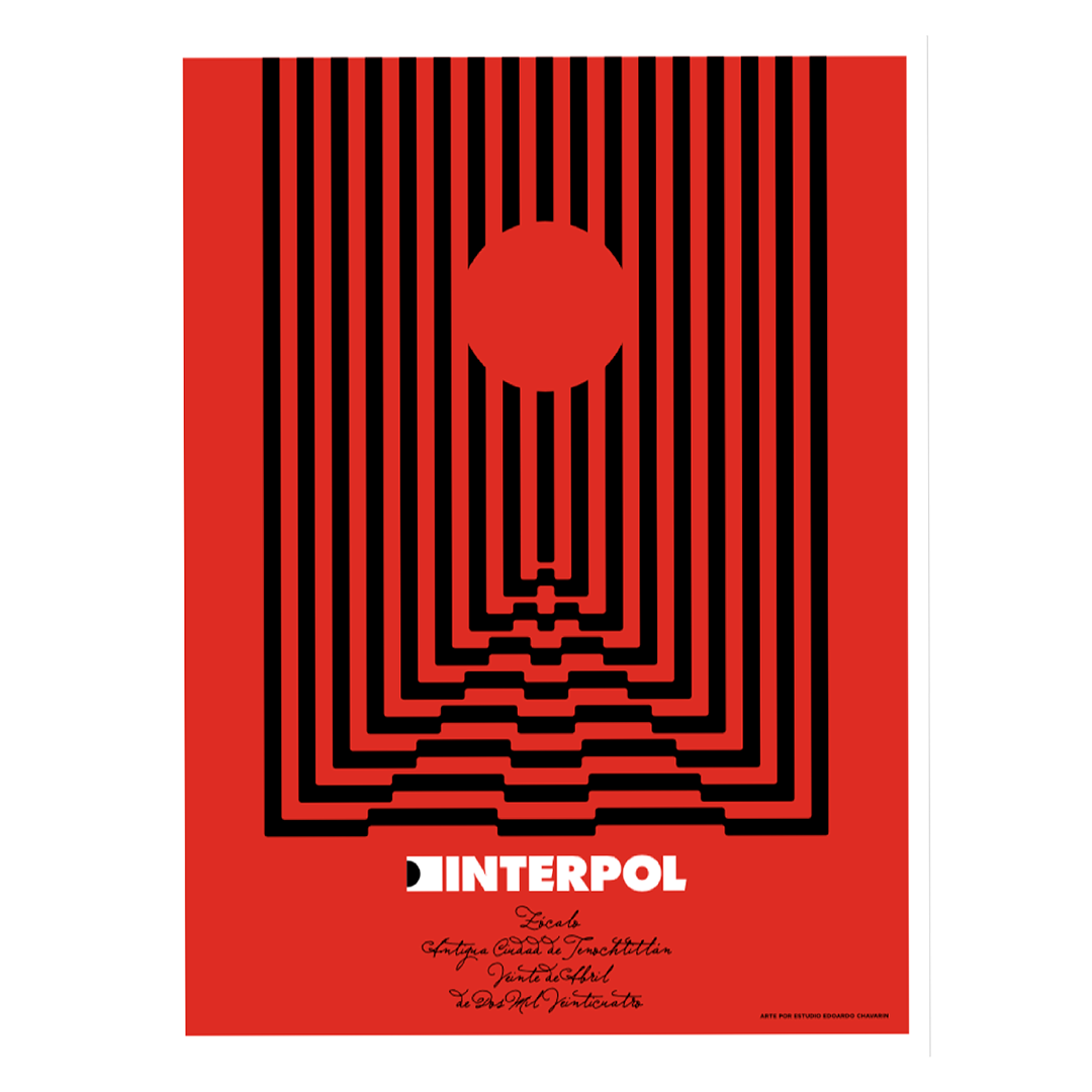 Interpol México 2024 x Edoardo Chavarín Gig Poster