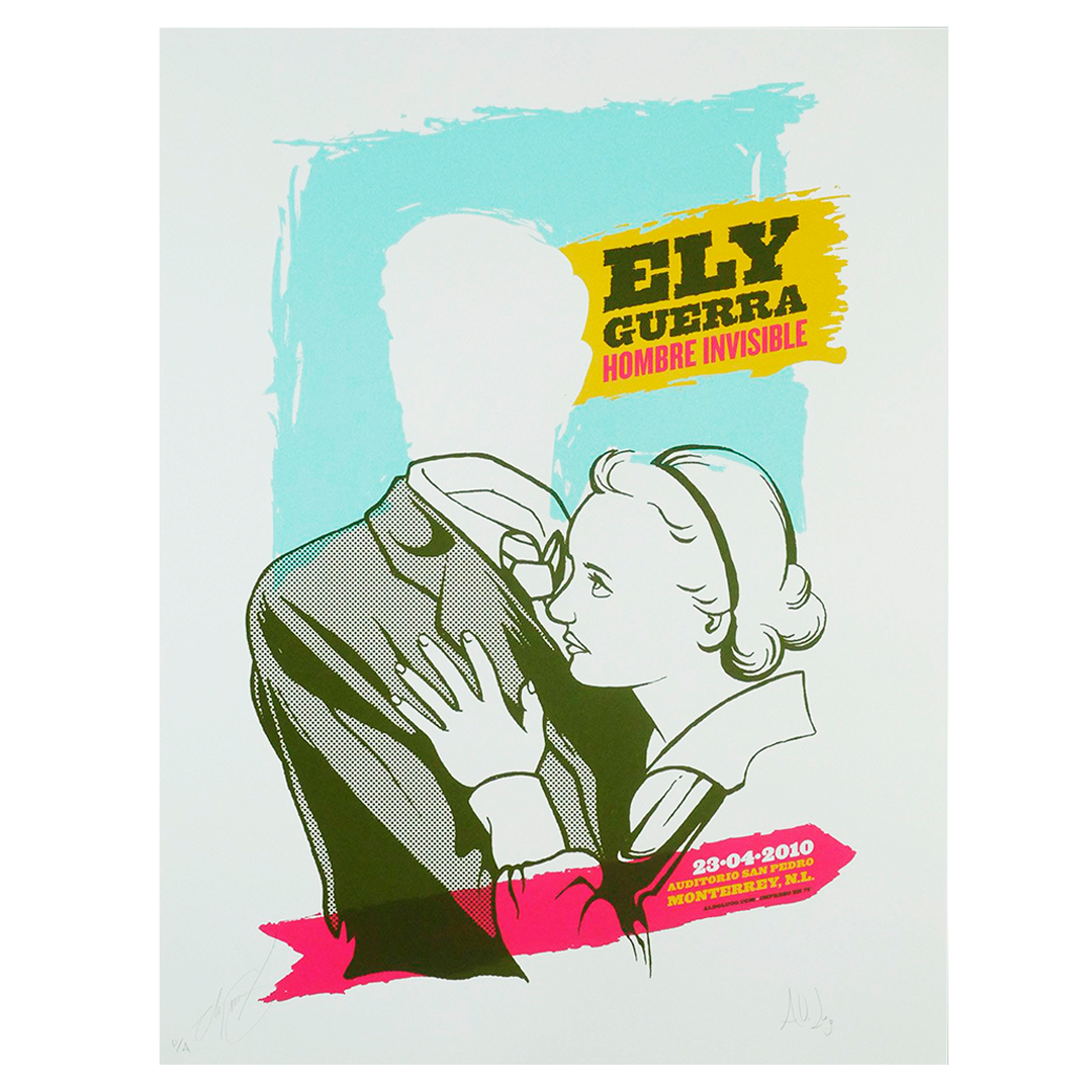 Ely Guerra Hombre Invisible, Monterrey 2010 Aldo Lugo Gig Poster