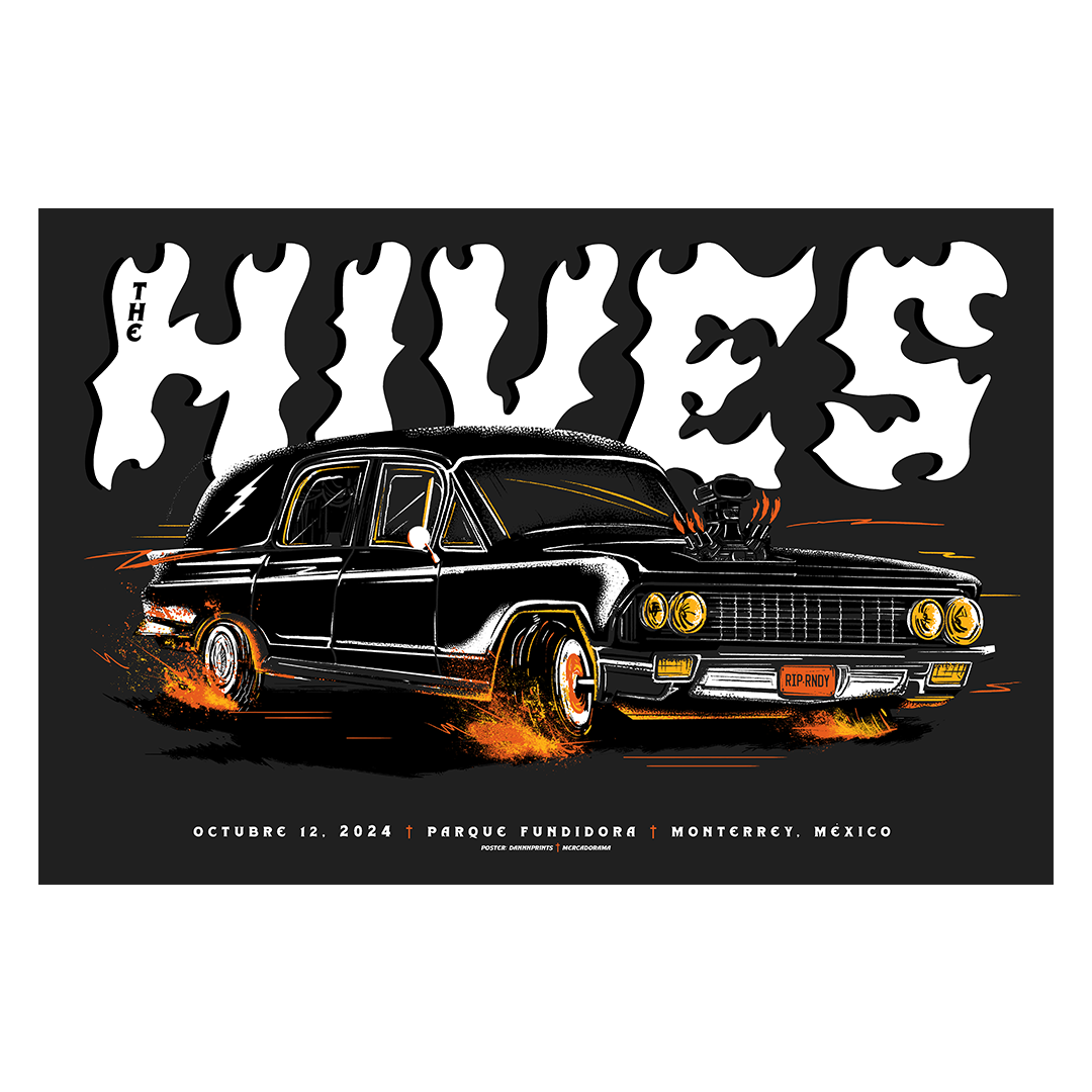 Hived Vehicles The Hives México 2024 x Dannnprints Gig Poster – Mercadorama