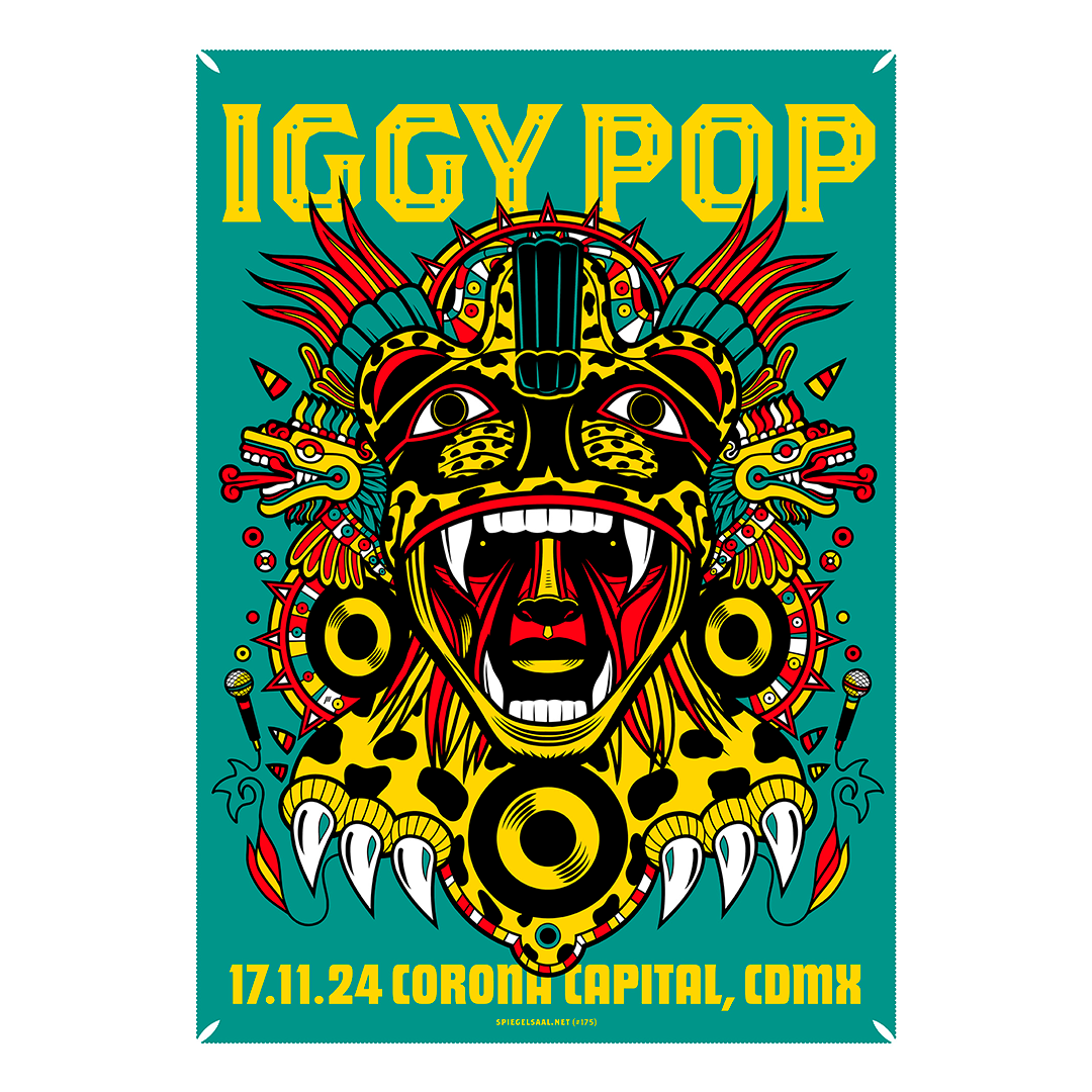 Iggy Pop México 2024 x Spiegelsaal Gig Poster