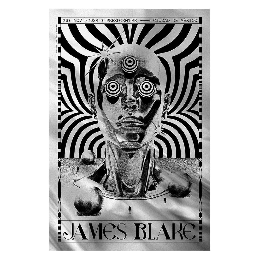 James Blake México 2024 x Tone Olvera Gig Poster