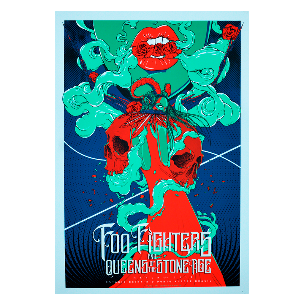 Foo Fighters/QOTSA Porto Alegre 2018 x Nares Gig Poster