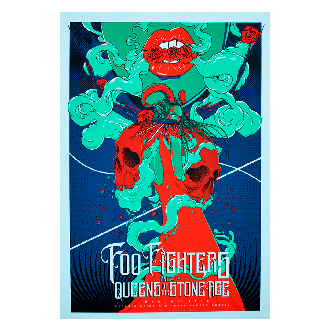 Foo Fighters/QOTSA Porto Alegre 2018 x Nares Gig Poster