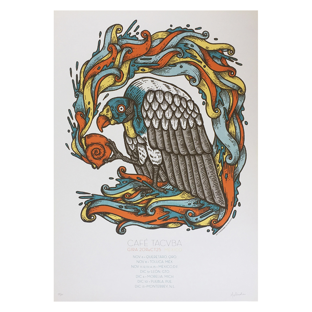 Café Tacvba México 2014 x Víctor Meléndez Gig Poster