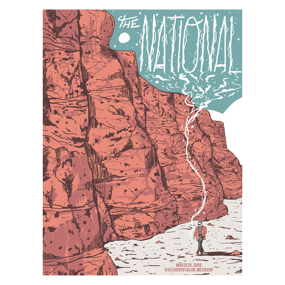 The National México 2008 x Alex Lechuga Gig Poster