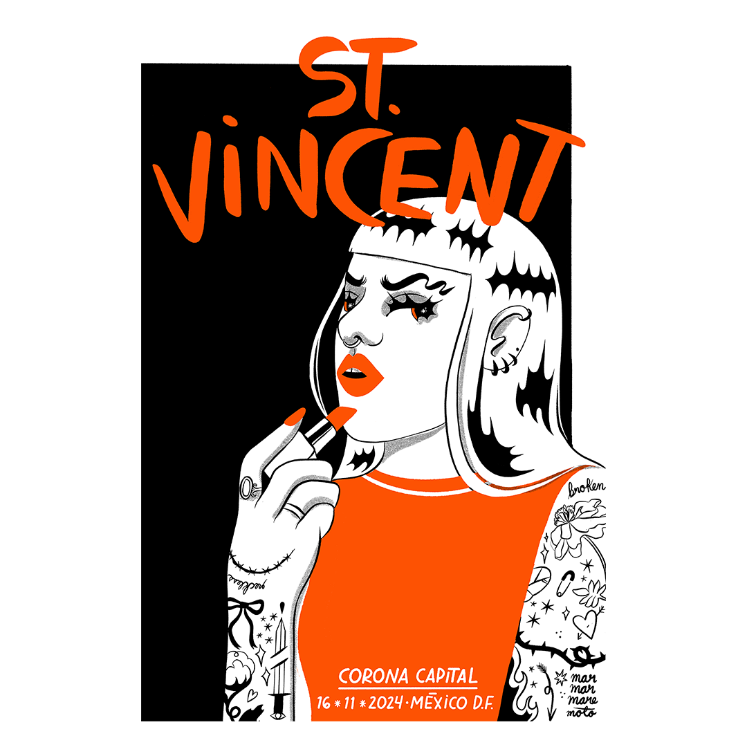 St. Vincent México 2024 x Mar Maremoto Gig Poster
