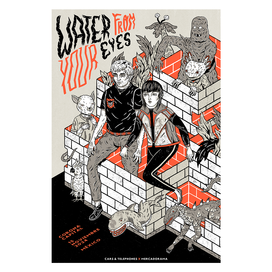 Water from your eyes México 2024 x Cars & Telephones Gig Poster