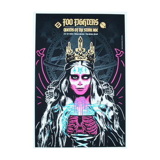 Foo Fighters/Queens of the Stone Age Sao Paulo 2018  Ratta Rodriguez Gig poster