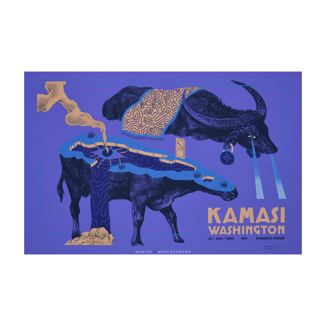Kamasi Washington Guadalajara 2020 Ramito de Violetas Gig Poster
