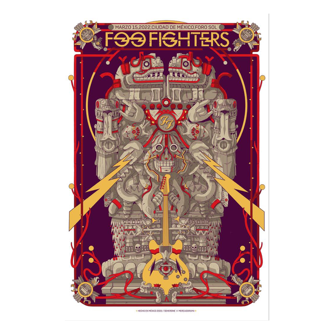 Foo Fighters México 2022 Seher One Gig Poster