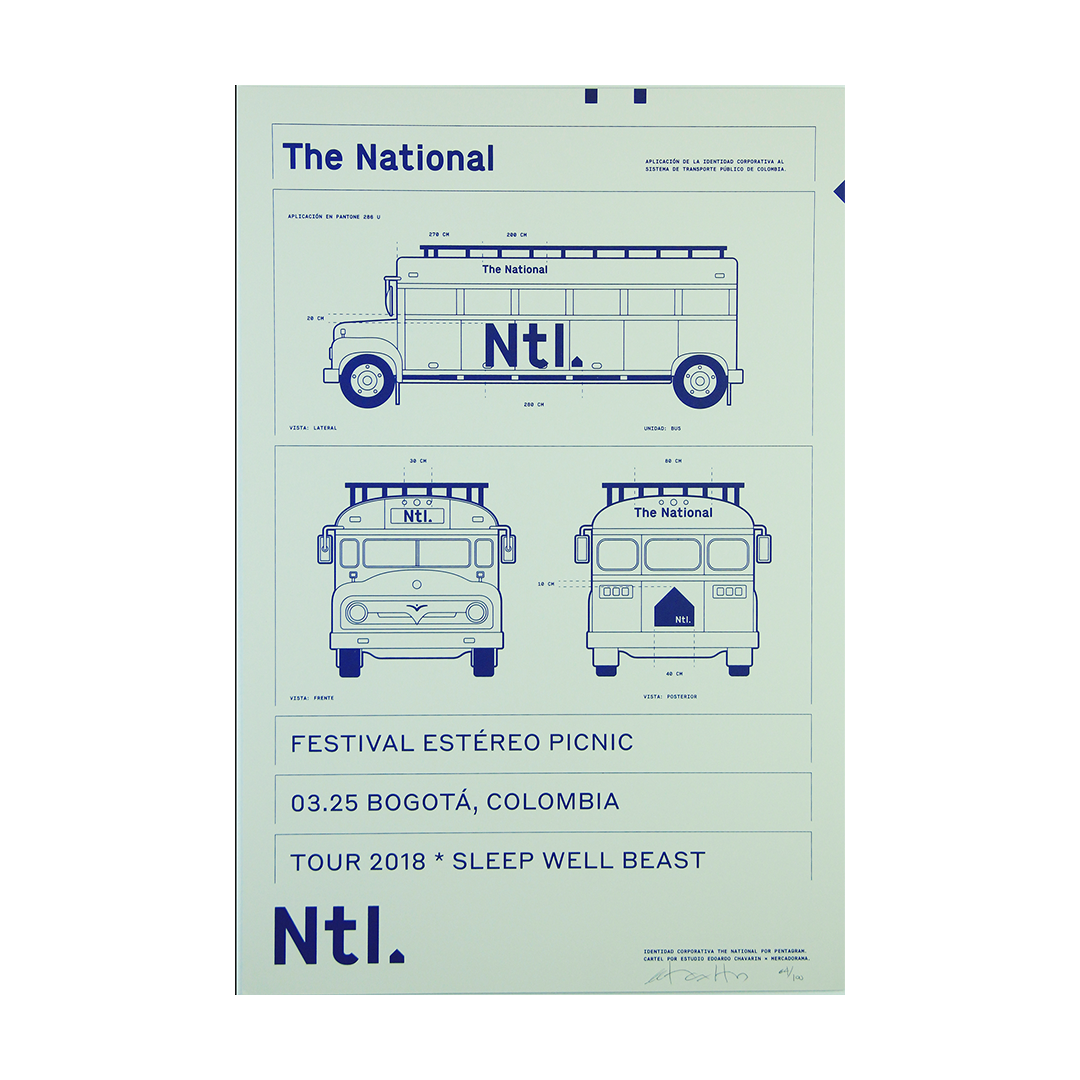 The National Bogotá 2018 x Edoardo Chavarin Gig Poster